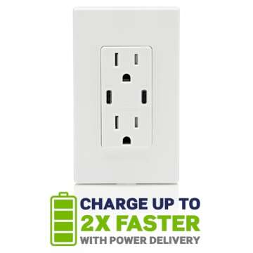 Leviton T5635-W USB Dual Charger for Fast, Efficient Charging