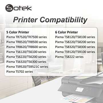 Sotek 280XL 281XL Ink Cartridges for PIXMA TR7520 TR8520 and more