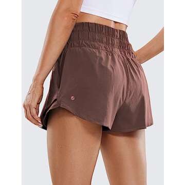 CRZ YOGA Athletic Shorts for Women High Waisted Flowy Ruffle Skirt Overlay for Workout Running Tenni...