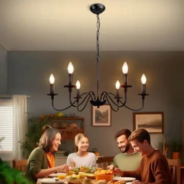 Depuley Black Candle Chandelier for Stylish Dining Rooms