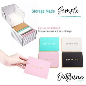 100ct Thank You Notes Foil