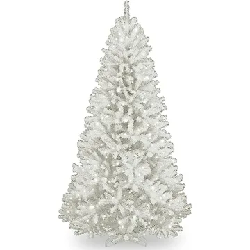 Stunning 7 Ft Pre-Lit White Christmas Tree by National Tree Company - Perfect for Holidays!