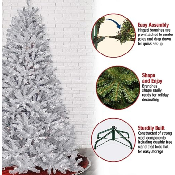 Beautiful 7 Ft Pre-Lit White Christmas Tree for Holidays
