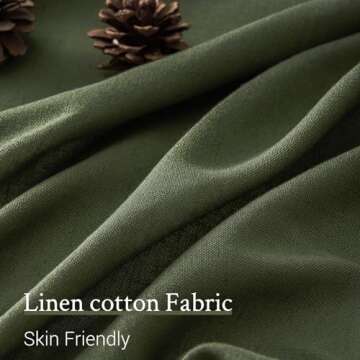 102 Inch Long Curtains Pinch Pleat Linen Curtains for Living Room 2 Panels Set Olive Green Semi Sheer Light Filtering Boho Neutral 102 Inch Pleated Curtain with Hooks Floor Ceiling Bedroom Window
