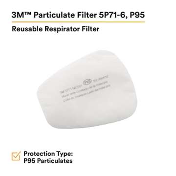 3M Respirator Filter Replacement 5P71-6, 6/Pack, P95, Must Be Used with 3M 5000 Respirators or 3M Cartridges 6000 Series