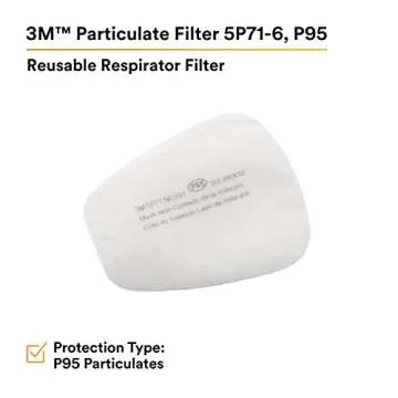 3M Respirator Filter Replacement 5P71-6, 6/Pack, P95, Must Be Used with 3M 5000 Respirators or 3M Cartridges 6000 Series