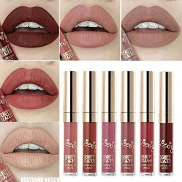 NICEFACE 6Pcs Matte Liquid Lipstick Set for Lasting Beauty