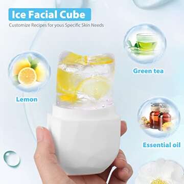Ice Roller for Face and Eye, Gua Sha Face Massage, Facial Beauty Ice Roller, Silicone Ice Mold for Face Beauty (White)