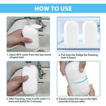 Ice Roller for Face and Eye, Gua Sha Face Massage, Facial Beauty Ice Roller, Silicone Ice Mold for Face Beauty (White)