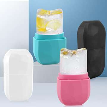 Ice Roller for Face and Eye, Gua Sha Face Massage, Facial Beauty Ice Roller, Silicone Ice Mold for Face Beauty (White)