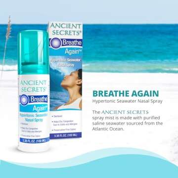 Ancient Secrets Saline Nasal Spray | Allergy Relief & Moisturizer