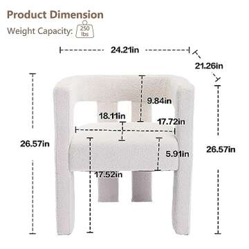 Tmsan Boucle Accent Chairs Set of 2 - Modern Barrel Dining Chairs