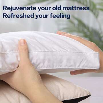 COHOME Queen Size Mattress Topper Extra Thick Cooling Mattress Pad 400TC Cotton Top Plush Down Alternative Fill Pillow Top Mattress Cover with 8-21 Inch Deep Pocket (60x80 Inches, White-Classic)