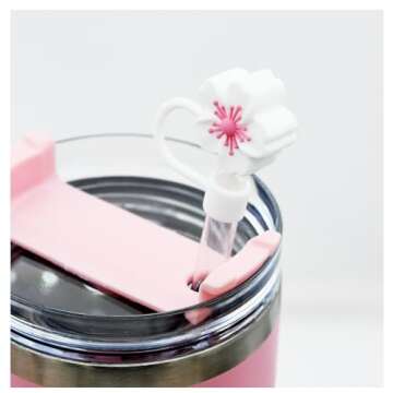 Straw Cover Cap for Stanley Cup,Silicone Straw Topper 10 mm 0.4 in Reusable Straw Tips Lids,Straw Tip Covers for Stanley Cups Accessories