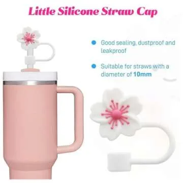 Sakura Flower Silicone Straw Cover Caps for Stanley Cups
