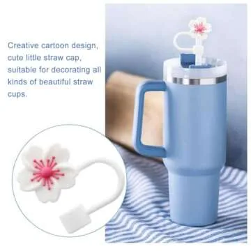 Sakura Flower Silicone Straw Cover Caps for Stanley Cups