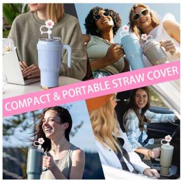 Straw Cover Cap for Stanley Cup,Silicone Straw Topper 10 mm 0.4 in Reusable Straw Tips Lids,Straw Tip Covers for Stanley Cups Accessories