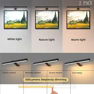 TINTINDOC Wireless Picture Lights - Remote-Controlled Art Light
