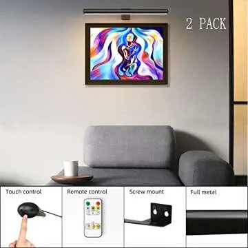 TINTINDOC Wireless Picture Lights - Remote-Controlled Art Light