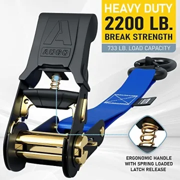 Heavy Duty AUGO Ratchet Straps 2200 LB for Transport