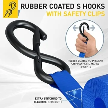 Heavy Duty AUGO Ratchet Straps 2200 LB for Transport