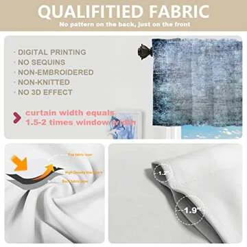 BaoNews Blue Grey Abstract Weathered Wall Kitchen Valances for Windows,Handmade Grunge Texture Blackout Valances Curtains Multilayer Polyester Drapes for Kitchen Bedroom 2 Pack 52X16 Inches