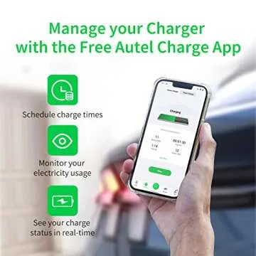 Autel MaxiCharger Home Smart AI Electric Vehicle (EV) Charger, 50 Amp Level 2 Wi-Fi and Bluetooth Enabled EVSE, Indoor/Outdoor Car Charging Station, with in-Body Holster and 25-Foot Premium Cable