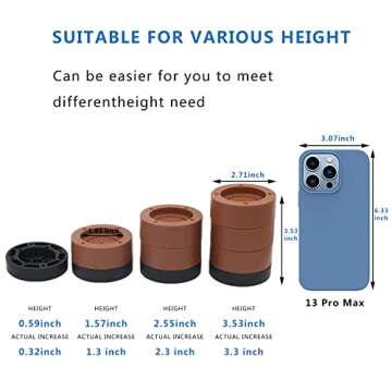 HANIHUA Adjustable Bed Furniture Risers - Heavy Duty Support