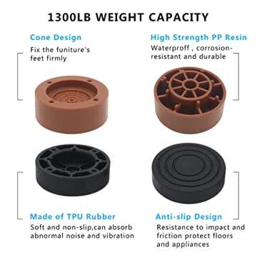 HANIHUA Adjustable Bed Furniture Risers - Heavy Duty Support