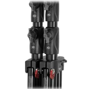 Manfrotto 1005BAC 107" Air Cushioned Aluminum Ranker Light Stand with 3-Sections & 2 Risers, Black - Pack of 3 Stands