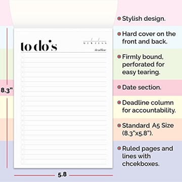 Premium A5 To Do List Notepad for Daily Productivity