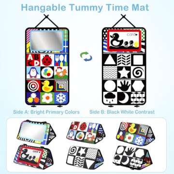 LotFancy Baby Sensory Flash Cards & Activity Book Set - 20 Infant Visual Stimulation Cards Foldable ...