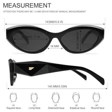VANLINKER Polarized Cat Eye Sunglasses for Stylish UV Protection