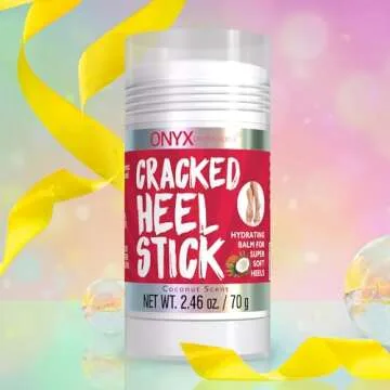 Onyx Professional Cracked Heel Repair Balm Stick for Dry Cracked Feet Treatment, Moisturizing Heel Balm Rolls On So No Mess Like Foot Cream or Foot Lotion, Rescues Cracked Feet, Coconut Scent