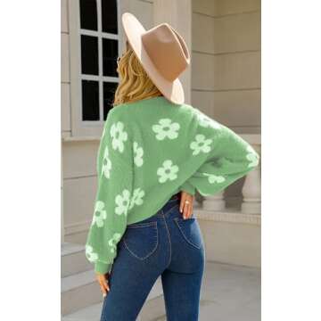 ECOWISH Floral Cropped Cardigan for Stylish Women