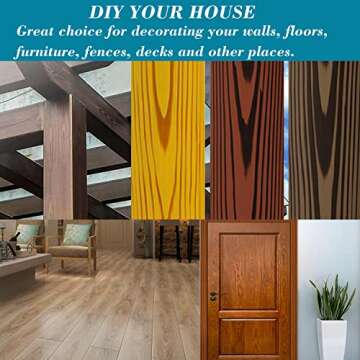 Wood Grain Tool Set - 5 Durable Rubber Rollers for DIY Art