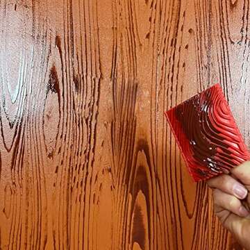 Wood Grain Tool Set - 5 Durable Rubber Rollers for DIY Art