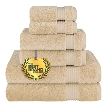Cotton Paradise 6 Piece Towel Set, 100% Cotton Soft Absorbent Turkish Towels for Bathroom, 2 Bath To...