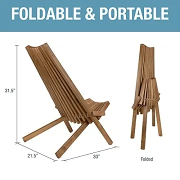 Folding Acacia Wood Lounge Chair - CleverMade Tamarack