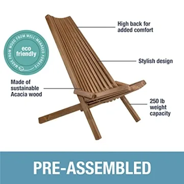 Folding Acacia Wood Lounge Chair - CleverMade Tamarack