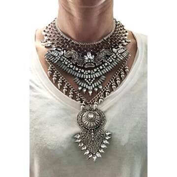 Stylish Long Tassel Chunky Boho Necklace for Women