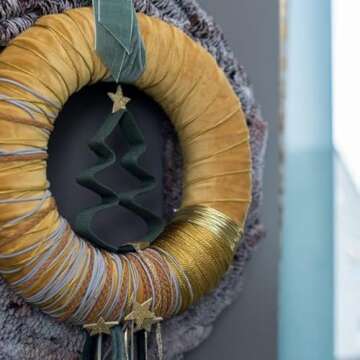 FloristryWarehouse Mustard Yellow Christmas Velvet Fabric Ribbon 4 inches Wide on 9 Yards roll. Wired Edge