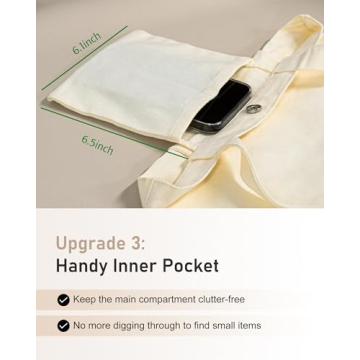 EFFUSON Canvas Tote Bag - Eco-Friendly Women's Carryall