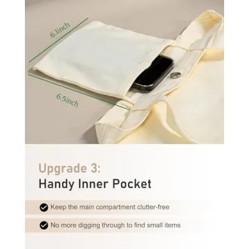 EFFUSON Canvas Tote Bag - Eco-Friendly Women's Carryall