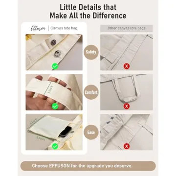 EFFUSON Canvas Tote Bag - Eco-Friendly Women's Carryall