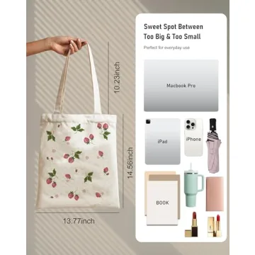 EFFUSON Canvas Tote Bag - Eco-Friendly Women's Carryall