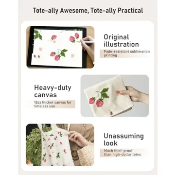 EFFUSON Canvas Tote Bag - Eco-Friendly Women's Carryall