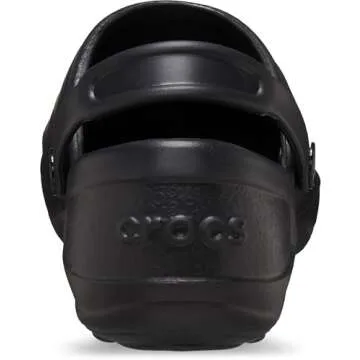 Crocs Women's Mercy Clog | Slip Resistant Work Shoes, Black/Black, 7