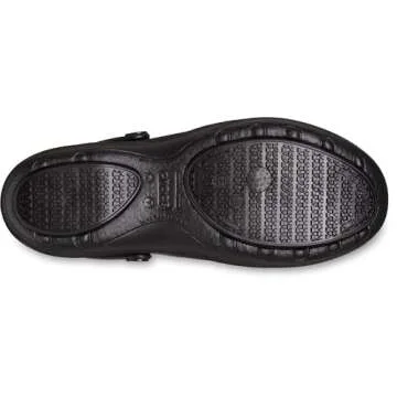 Crocs Women's Mercy Clog | Slip Resistant Work Shoes, Black/Black, 7