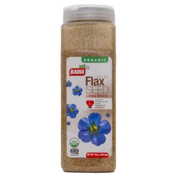Badia Organic Ground Flax Seed – Premium Superfood for Baking, Smoothies & Cooking High in Fiber &...